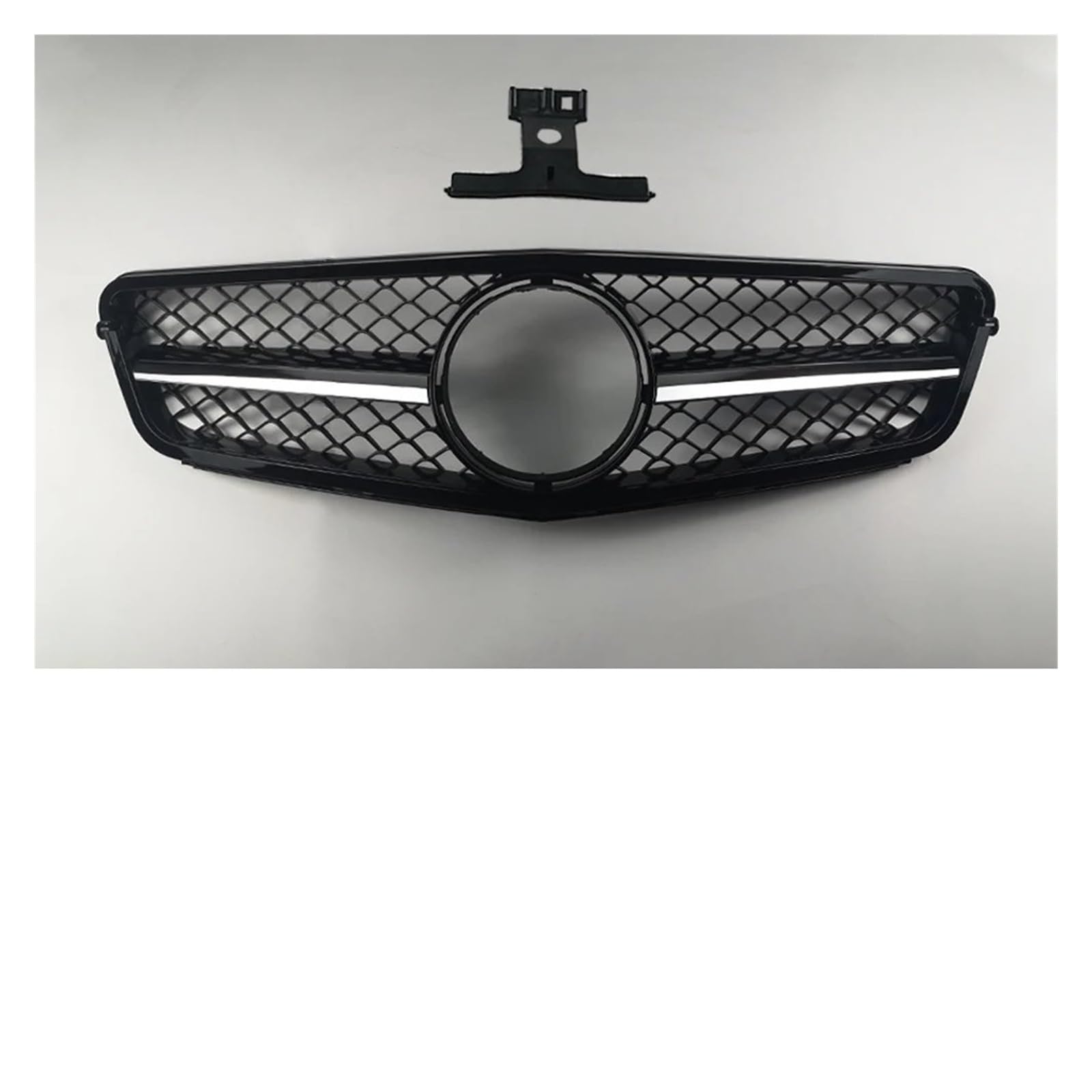 Kühlergrill Für C W204 C43 2007-2014 Für AMG Stil Auto Front Hood Stoßstange Grille Racing Grill Kühlergrill Vorne(Silvery-Black) von HXVGEGKPYK