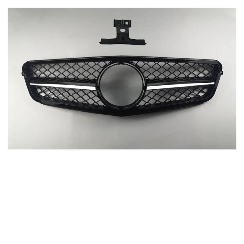 Kühlergrill Für C W204 C43 2007-2014 Für AMG Stil Auto Front Hood Stoßstange Grille Racing Grill Kühlergrill Vorne(Silvery-Black) von HXVGEGKPYK