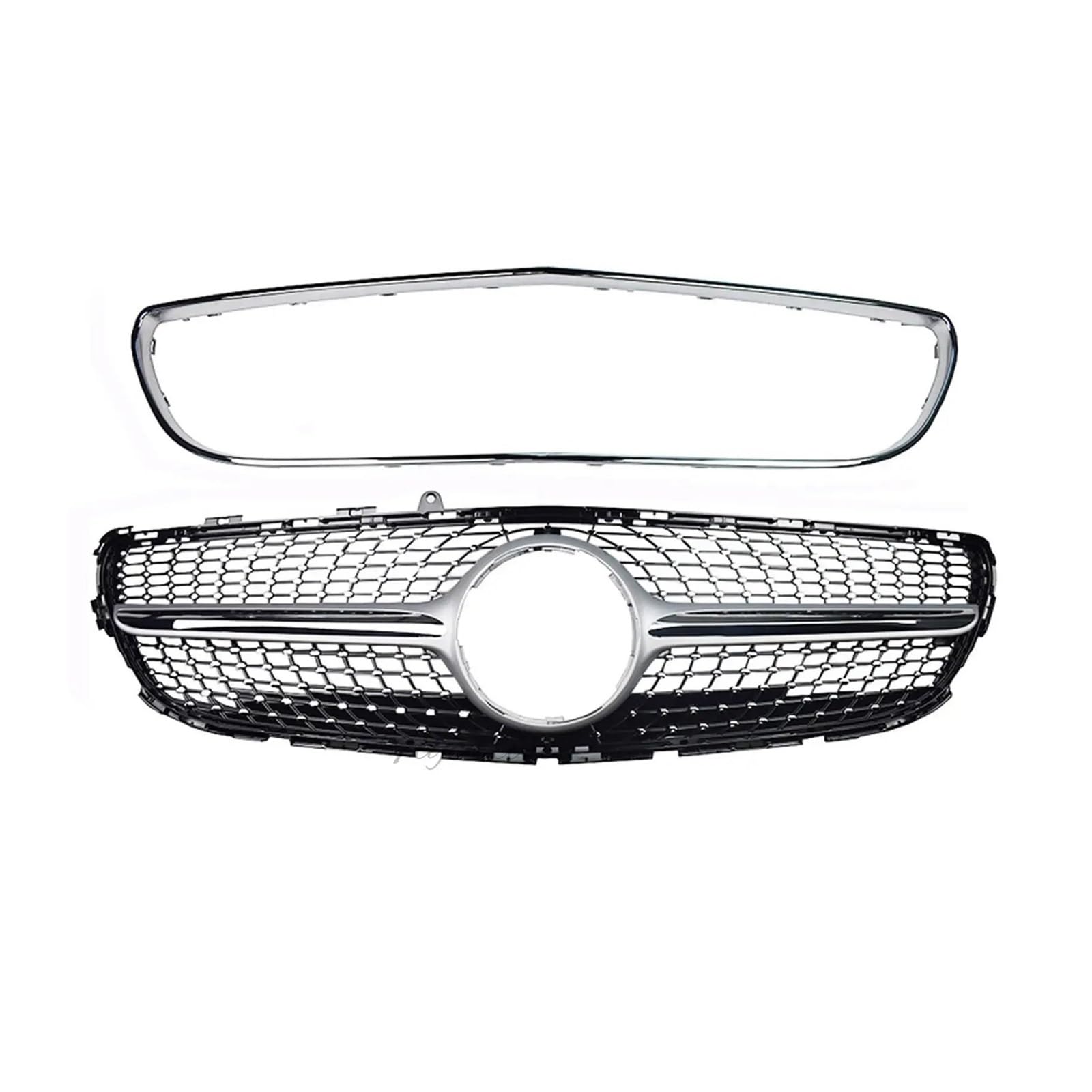Kühlergrill Für CLS Für Klasse W218 2016-2018 Auto Kühlergrill Für GTR Diamant Chrom Kühlergrill Vorne(Silver no camera) von HXVGEGKPYK