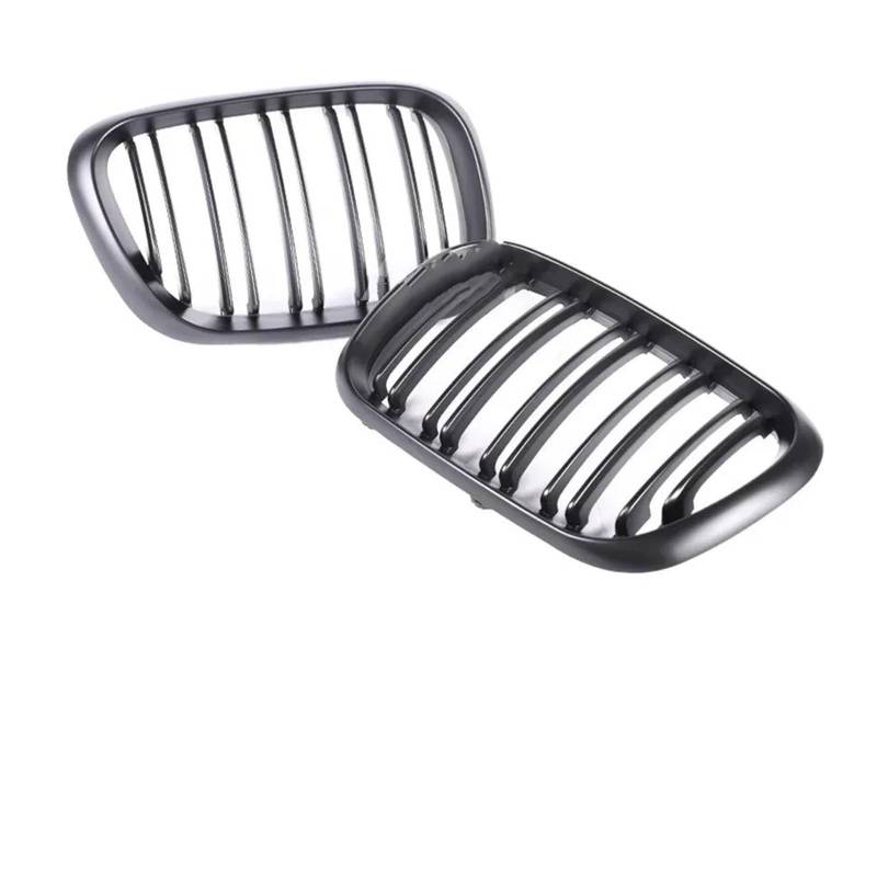 Kühlergrill Für E53 Für X5 Für X6 1999-2003 Auto Doppellamellen Carbonfaser Glanz Schwarz Grills M Farbe Frontstoßstange Nierengrill Front Kühlergrille(Dual Matte Black) von HXVGEGKPYK