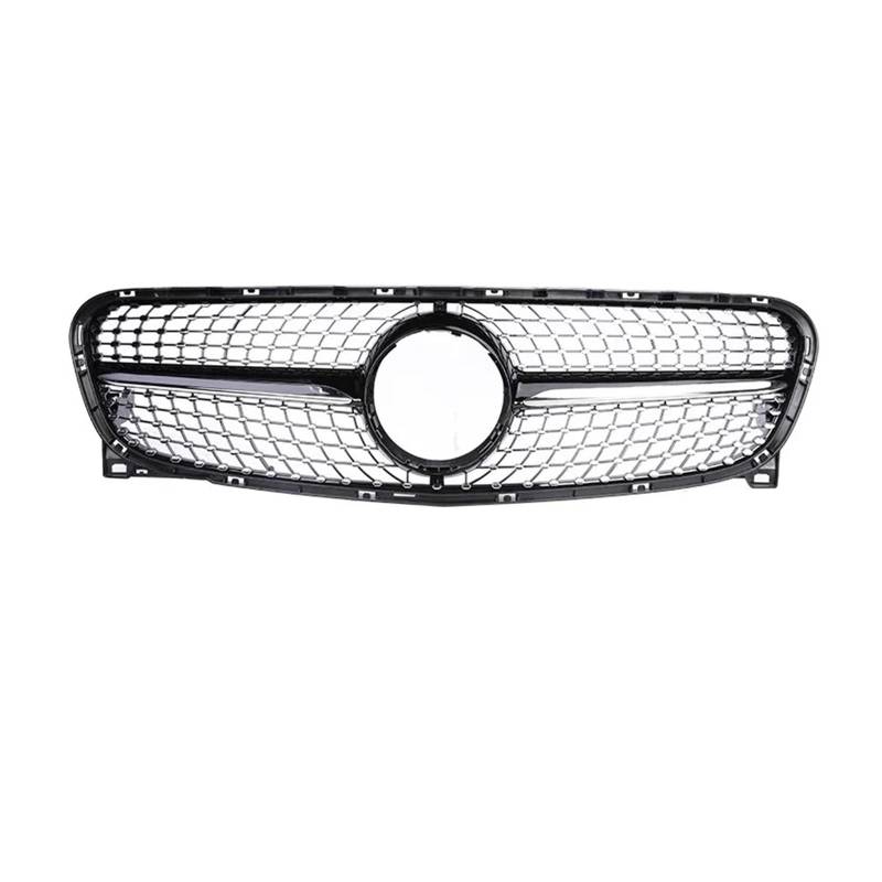 Kühlergrill Für GLA X156 Für Für GT Diamond Style 2014-2019 Auto Schwarz Chrom Frontgrill Ersatz Racing Stoßstange Grill Front Kühlergrille(14-16 Diamond Black) von HXVGEGKPYK