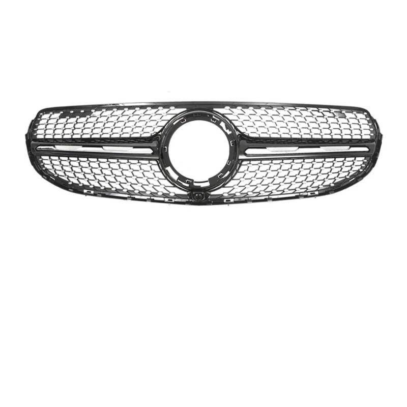 Kühlergrill Für GLC SUV X253 GLC300 GLC43 2020-2022 2023 Auto Chrom Schwarz Silber Diamanten Stil Frontstoßstangengrill Renngitter Front Kühlergrille(Diamond-Black Normal) von HXVGEGKPYK