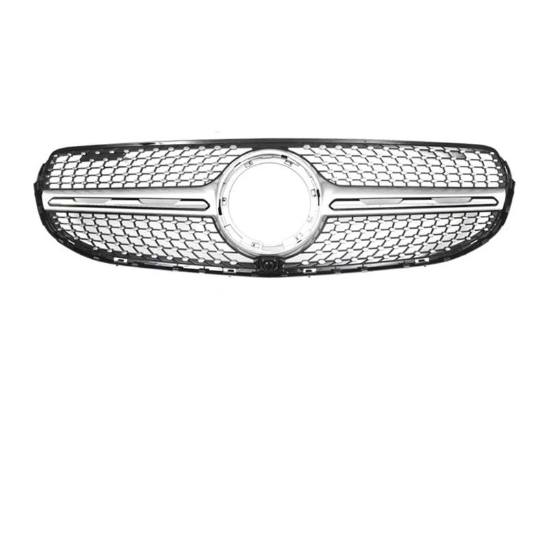 Kühlergrill Für GLC SUV X253 GLC300 GLC43 2020-2022 2023 Auto Chrom Schwarz Silber Diamanten Stil Frontstoßstangengrill Renngitter Front Kühlergrille(Diamond-Silver) von HXVGEGKPYK