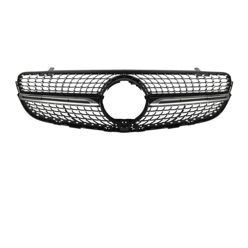 Kühlergrill Für GLC X253 GLC300 GLC350 2015-2019 2018 Auto Chrom Black Diamonds Style Stoßstangengrill Mit Kameraloch Oberer Kühlergrill Front Kühlergrille(Diamonds-Black W360) von HXVGEGKPYK