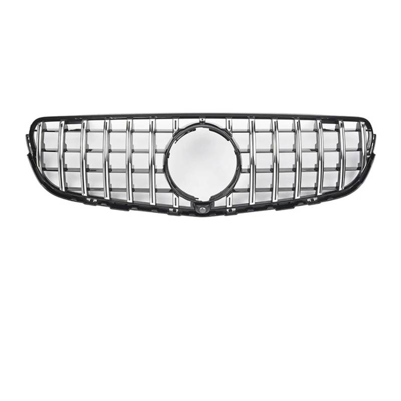 Kühlergrill Für GLC X253 GLC300 GLC350 2015-2019 2018 Auto Chrom Black Diamonds Style Stoßstangengrill Mit Kameraloch Oberer Kühlergrill Front Kühlergrille(G -Chrome Silver) von HXVGEGKPYK