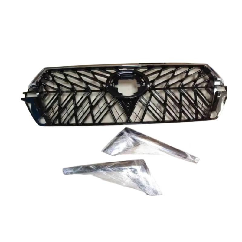 Kühlergrill Für Land Für Cruiser 200 LC200 Upgrade Auf LC300 2016-2020 Frontstoßstangengitter Modifizierte Grill Mesh Racing Grills Front Kühlergrille(Chrome Black) von HXVGEGKPYK