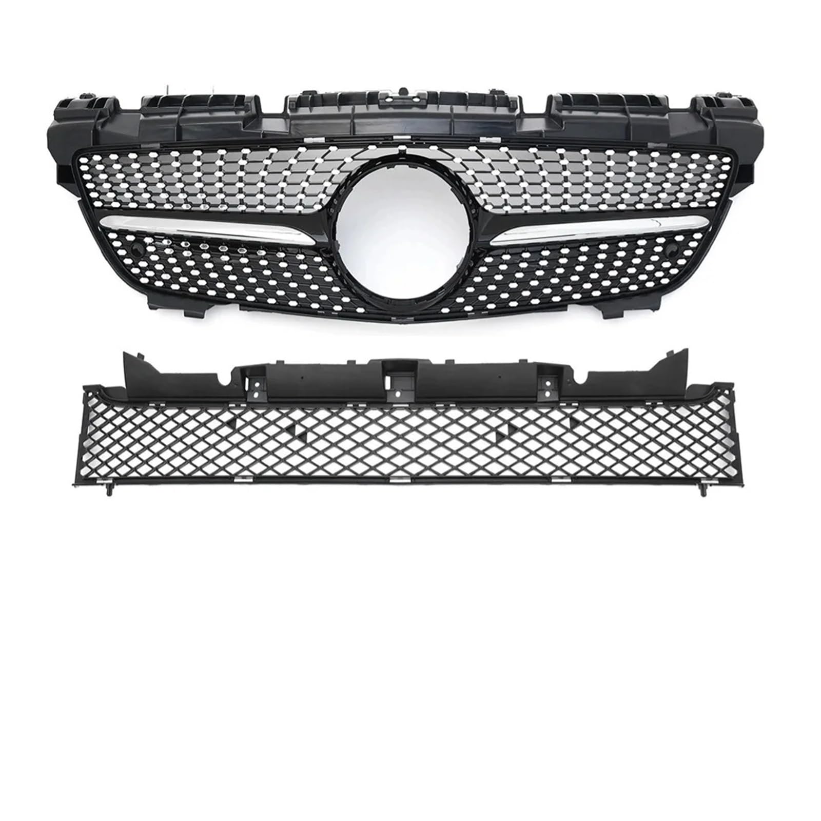 Kühlergrill Für SLK R172 2011-2015 Für GT Diamant Stil Kühlergrill Stoßstange Grill Gitter Kühlergrill Vorne(Black1) von HXVGEGKPYK