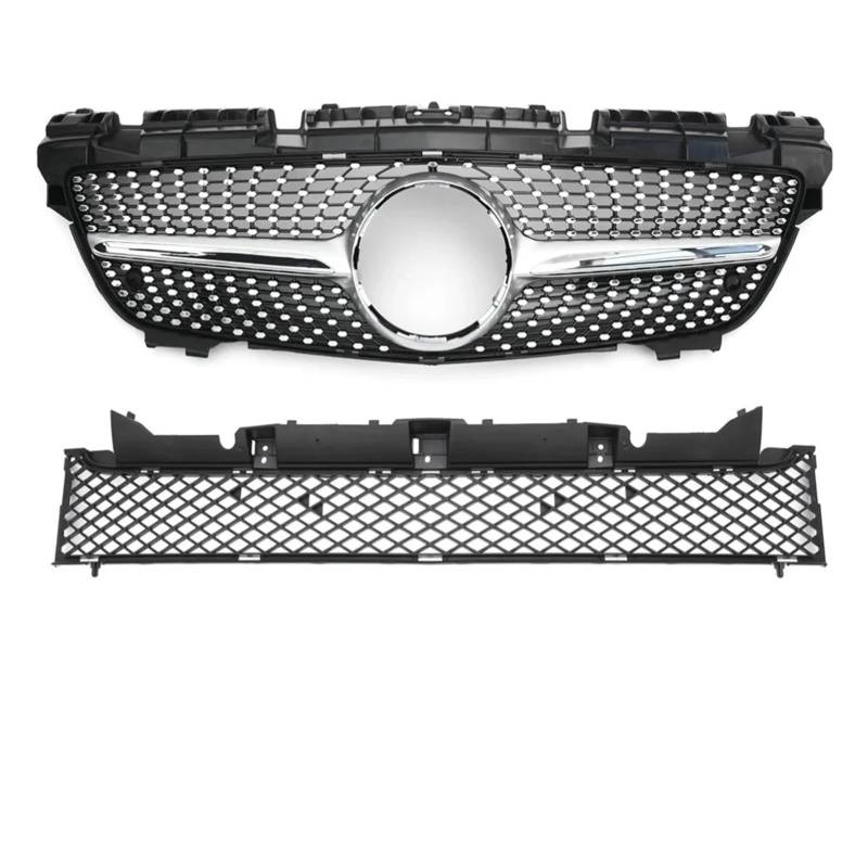 Kühlergrill Für SLK R172 2011-2015 Für GT Diamant Stil Kühlergrill Stoßstange Grill Gitter Kühlergrill Vorne(Silver1) von HXVGEGKPYK