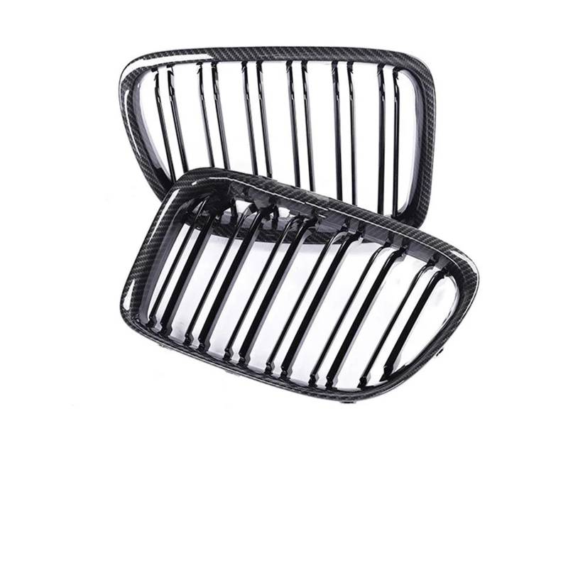 Kühlergrill Für X1 E84 SDrive XDrive 2009-2016 Front Refiting Racing Grill Chrom Schwarz Stoßstange Niere M Farbe Grille Abdeckung Front Kühlergrille(Dual Carbon Look) von HXVGEGKPYK