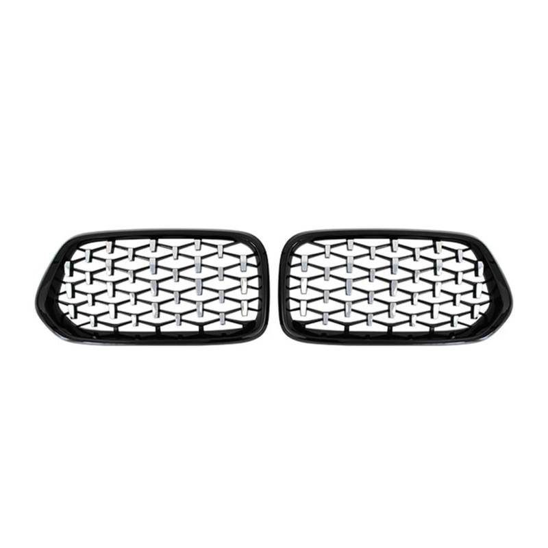 Kühlergrill Für X2 F39 2018-2021 Car Diamonds Style Frontstoßstangengitter Glänzend Schwarz Einzel- Und Doppellinien-Renngitter Front Kühlergrille(Diamond-Chrome Black) von HXVGEGKPYK