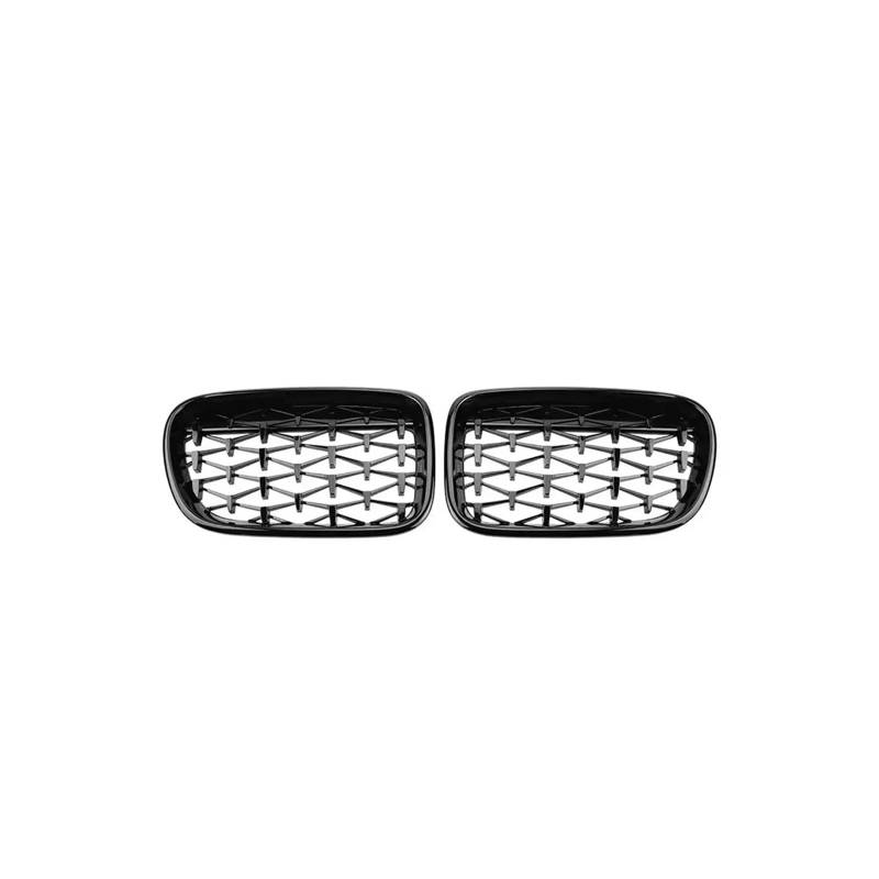 Kühlergrill Für X3 F25 2010-2013 Auto Vorderen Stoßfänger Haube Gitter Chrom Silber Diamanten Kühlergrill Vorne(Diamond-Glossy Black) von HXVGEGKPYK