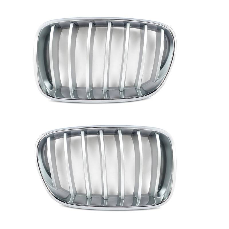 Kühlergrill Für X3 F25 2010-2013 Chrom Surround W/Silber Lamellen Front Stoßstange Niere Kühlergrill Kühlergrill Vorne(Left Side) von HXVGEGKPYK