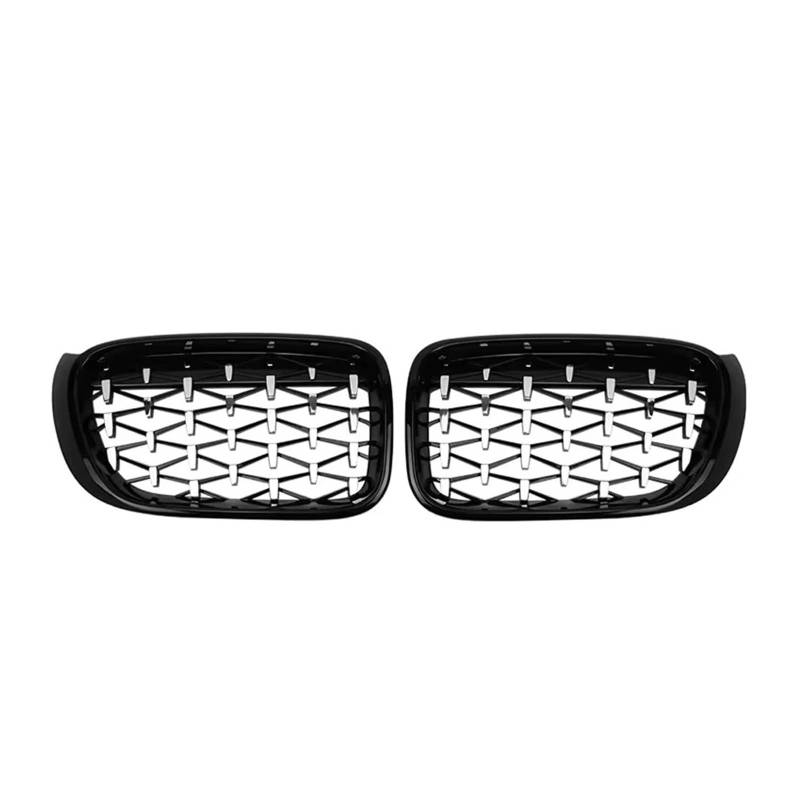 Kühlergrill Für X3 F25 Für X4 F26 2014-2018 Car Diamonds Style Frontstoßstangengitter Carbonfaser-Optik Double Line Style Racing Grill Front Kühlergrille(Diamond-Chrome Black) von HXVGEGKPYK
