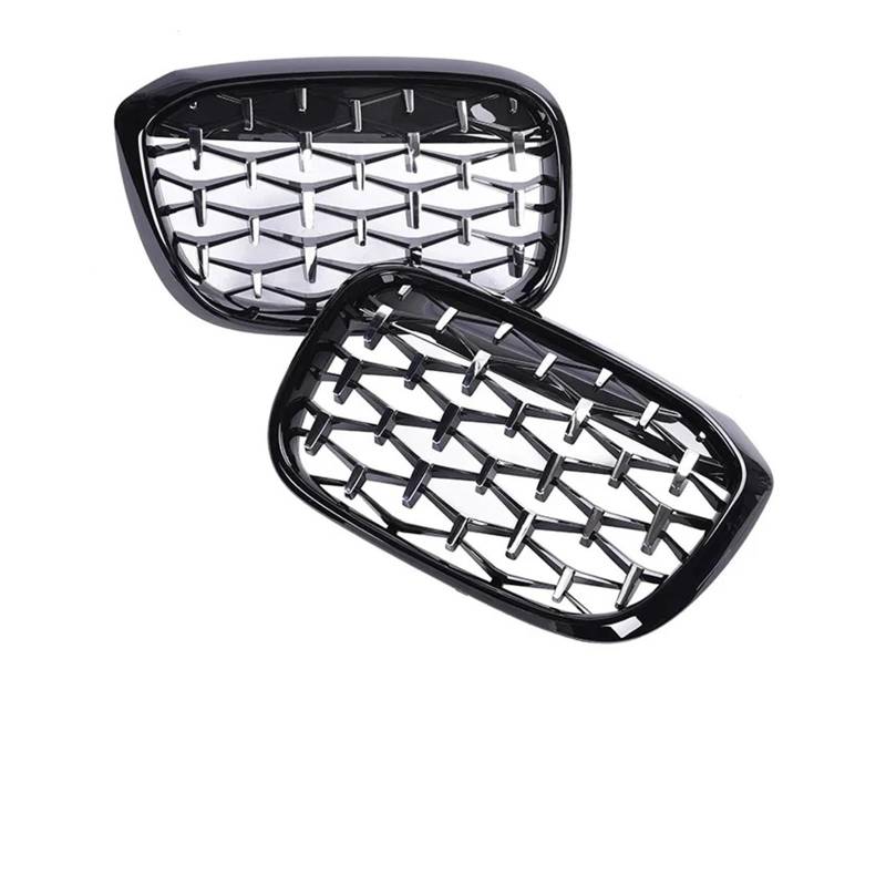 Kühlergrill Für X3 Für X4 G01 G02 Facelift M Style 2018-2021 Auto Doppellamellengrills Abdeckung Glanzschwarz Frontstoßstange Front Kühlergrille(Chrome Black Diamond) von HXVGEGKPYK