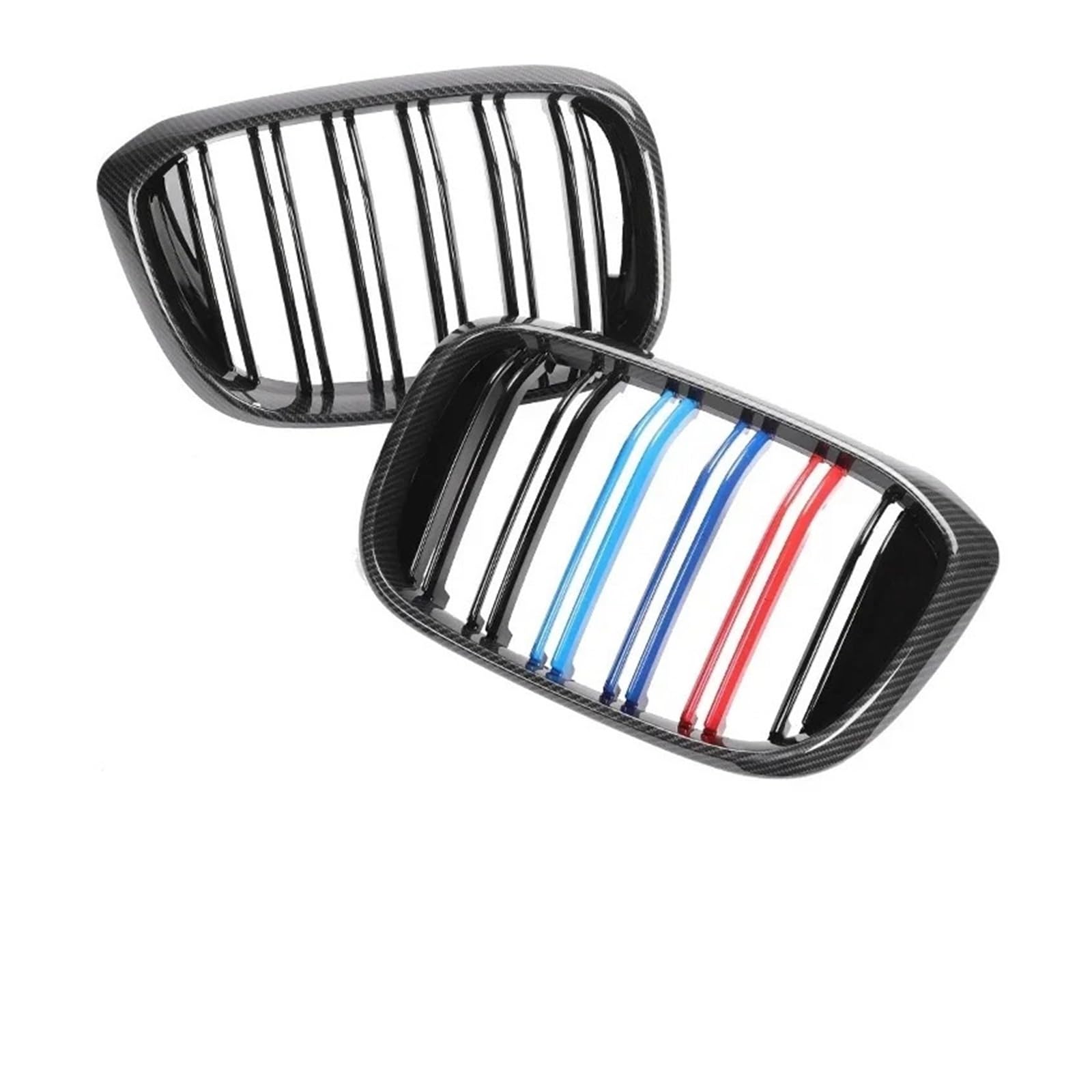 Kühlergrill Für X3 Für X4 G01 G02 Facelift M Style 2018-2021 Auto Doppellamellengrills Abdeckung Glanzschwarz Frontstoßstange Front Kühlergrille(Dual Carbon M) von HXVGEGKPYK