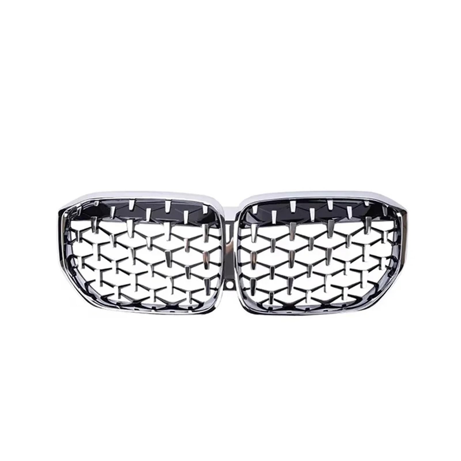 Kühlergrill Für X5 G05 2019-2023 Auto Frontstoßstangengitter Glänzend Doppellinie Racing Dual Lamellengitter Chrom Silber Diamanten Stil Front Kühlergrille(Diamond-Silver) von HXVGEGKPYK