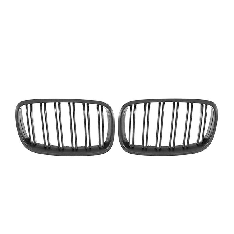 Kühlergrill Für X6 E71 Für X5 E70 2007-2014 Schwarz Single Line Style Doppelte Doppellamellen Renngrills Chrom Front Upper Grills Front Kühlergrille(Double-Matte Black) von HXVGEGKPYK