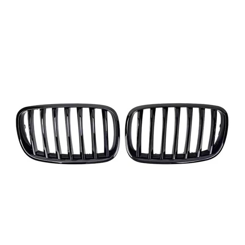 Kühlergrill Für X6 E71 Für X5 E70 2007-2014 Schwarz Single Line Style Doppelte Doppellamellen Renngrills Chrom Front Upper Grills Front Kühlergrille(Single-Glossy Black) von HXVGEGKPYK
