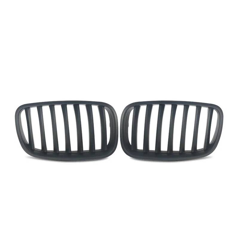 Kühlergrill Für X6 E71 Für X5 E70 2007-2014 Schwarz Single Line Style Doppelte Doppellamellen Renngrills Chrom Front Upper Grills Front Kühlergrille(Single-Matte Black) von HXVGEGKPYK