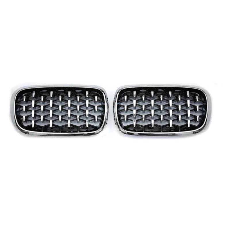 Kühlergrill Für X6 F15 F16 Für X5 2014 2015 2016 2017 2018 Auto Mittelgrill Gitter Modifikation Styling Gypsophila Diamond Meteor Front Kühlergrille(Full Silver) von HXVGEGKPYK