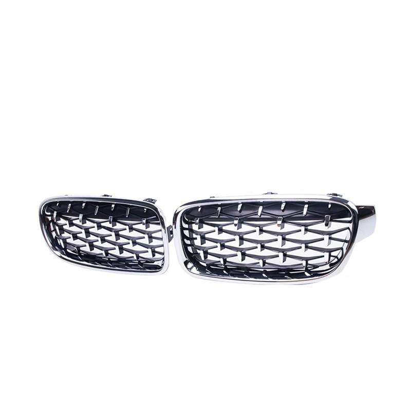 Kühlergrill Paar Für 3er F30 F35 F31 2012–2018 2017 2016 Auto Chrom Nierengitter Meteor Style Diamond Style Racing Grills Front Kühlergrille(Full Silver) von HXVGEGKPYK