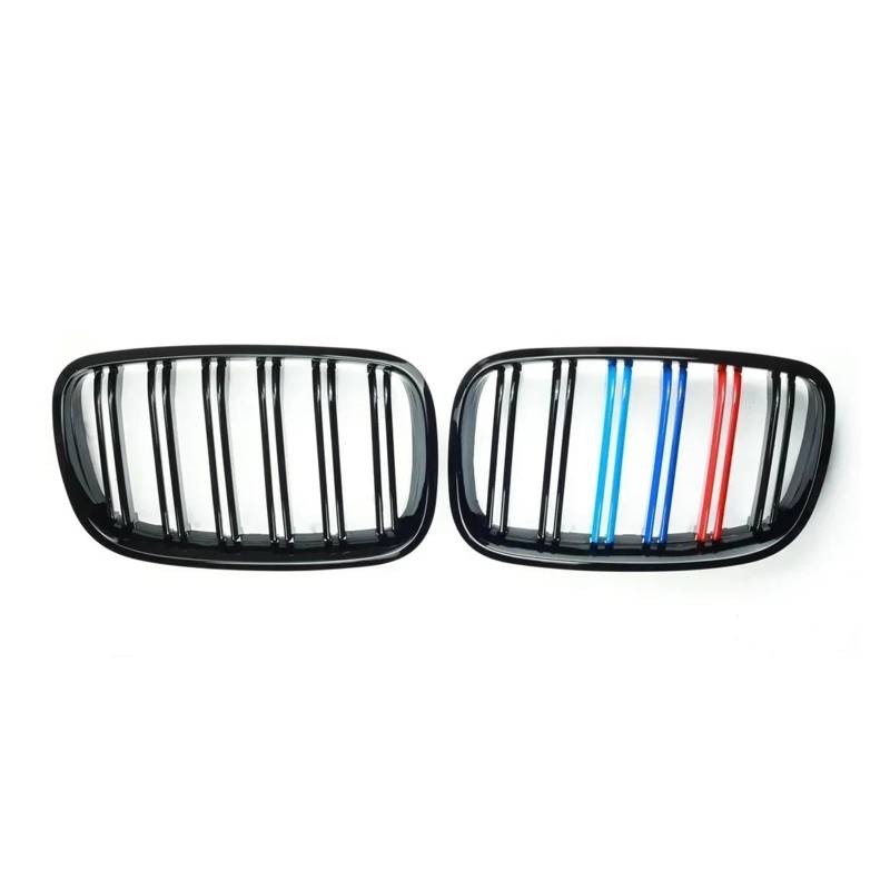 Kühlergrill Paar Für X5 Für X6 E70 E71 E72 2007–2014 Auto-Renngrills Schwarz M-Farbe Doppellamellen-Nierengrill Frontstoßstangengrill Front Kühlergrille(M Look) von HXVGEGKPYK