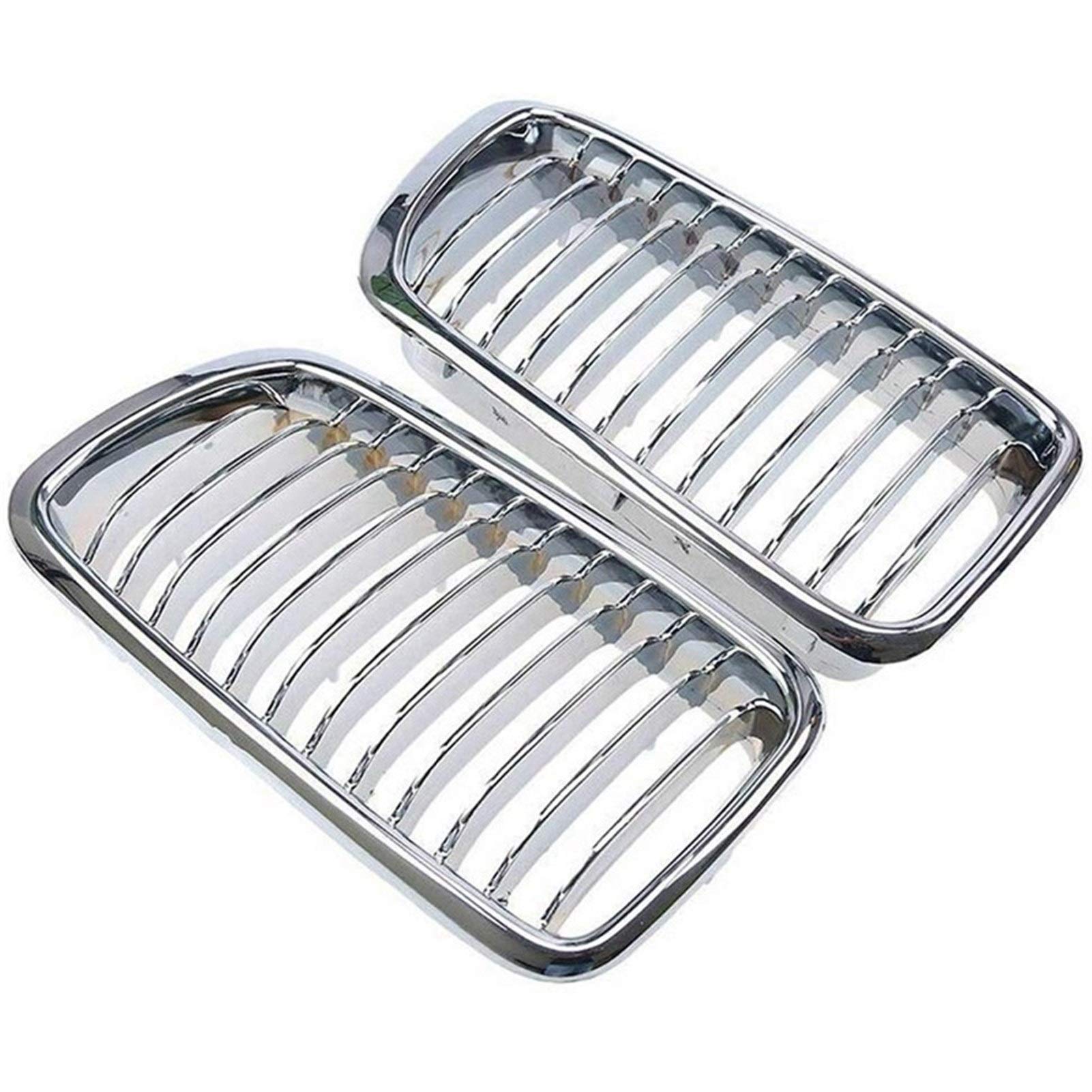 Sport KüHlergrill 1Pair vorne Kidney-Grill-Grill for BMW 7-Series E38 730IL / 735I / 725Tds / 728I / 750I Limousine vorne Grill Grille Refit Nieren Doppelsteg (Color : Silver) von HXYIYG