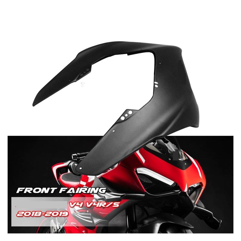 Kompatibel mit V4 R/S 2018-2019 V2 2020 Motorrad Carbon Fiber Front Nase Verkleidung Scheinwerfer Abdeckung Cowling Panel von HXYLS