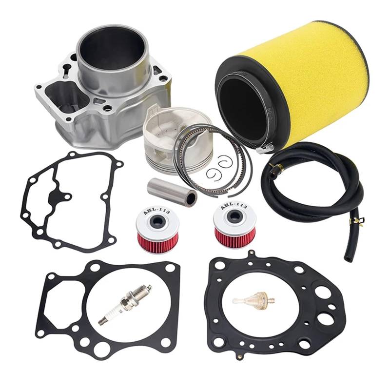 Größe 86,5 mm Zylinderblock & Kolben & Ringe & Ölfilter & Dichtung & Luftfilter for TRX420 Rancher 420 TRX 420 2007-2013 von HYBMRQVD