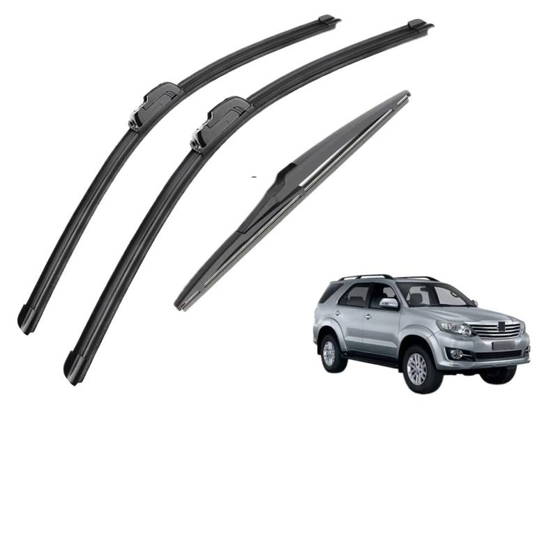 Scheibenwischer Rear Für Toyota Fortuner AN50 AN60 (2004–2015) Wischerblätter vorne und hinten Bürsten Zubehör J-Haken Scheibenwischer für Heckscheibe von HYBMRQVD