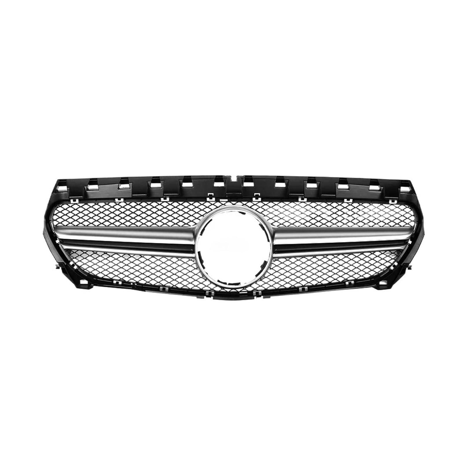 Shuogoufeng Store Glänzend Schwarz Kompatibel mit AMG Style Grill Kompatibel mit Be*nz Kompatibel mit CLA-Klasse W117 C117 X117 2013-2019 Chrom Black Diamonds Style Stoßstangengrill(AMG-Silver) von HYBMRQVD