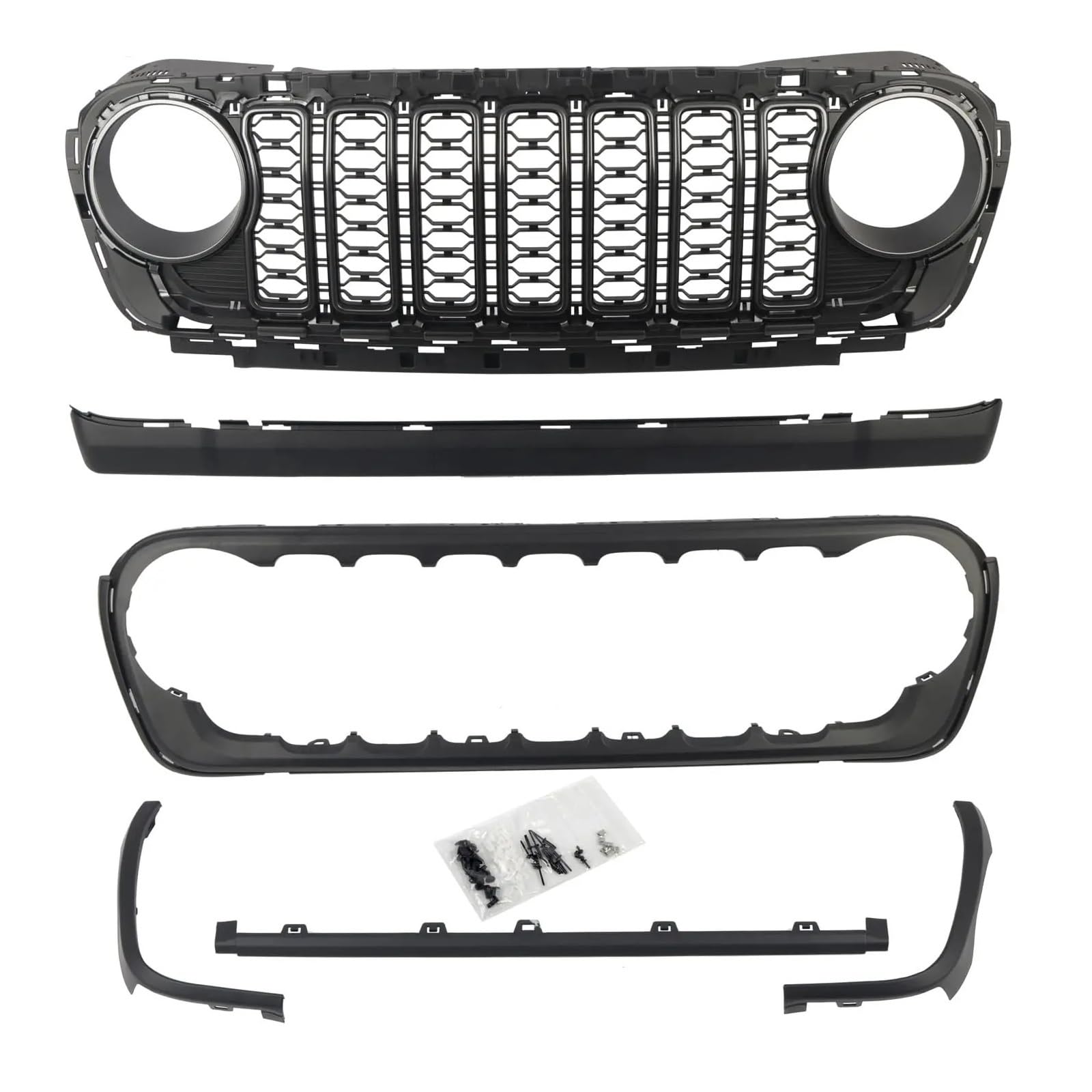 Shuogoufeng Store Kühlergrillgitter Grillschutz Kompatibel mit Wrangler JL 2018-2024 Kompatibel mit Gladiator ABS Blackout Kein Kameraloch Shuogoufeng Store Kühlergrillgitter Grillschutz Kompatibel mit Wrangler JL 2018-2024 Kompatibel mit Gladiator ABS Blackout Kein Kameraloch von HYBMRQVD