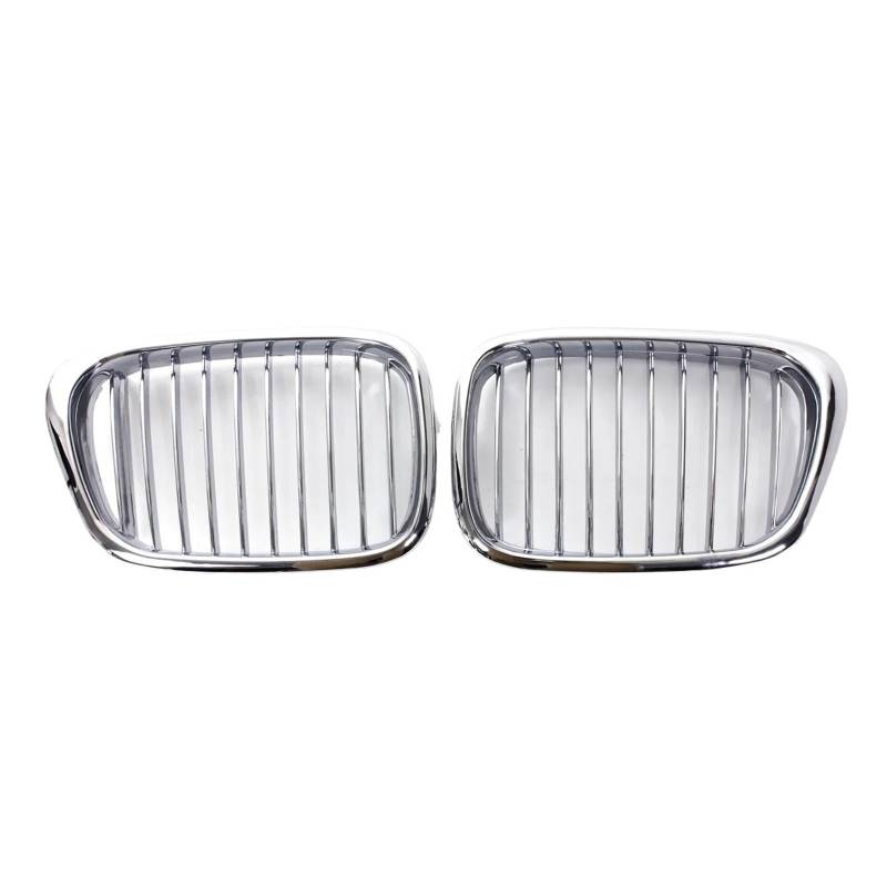 Shuogoufeng Store Paar komplett verchromte Nierengrills for die vordere Stoßstange, kompatibel mit B*W, kompatibel mit 5er-Serie E39 525 528 Limousine 1995–2003, Kühlergrill for die Motorhaube von HYBMRQVD