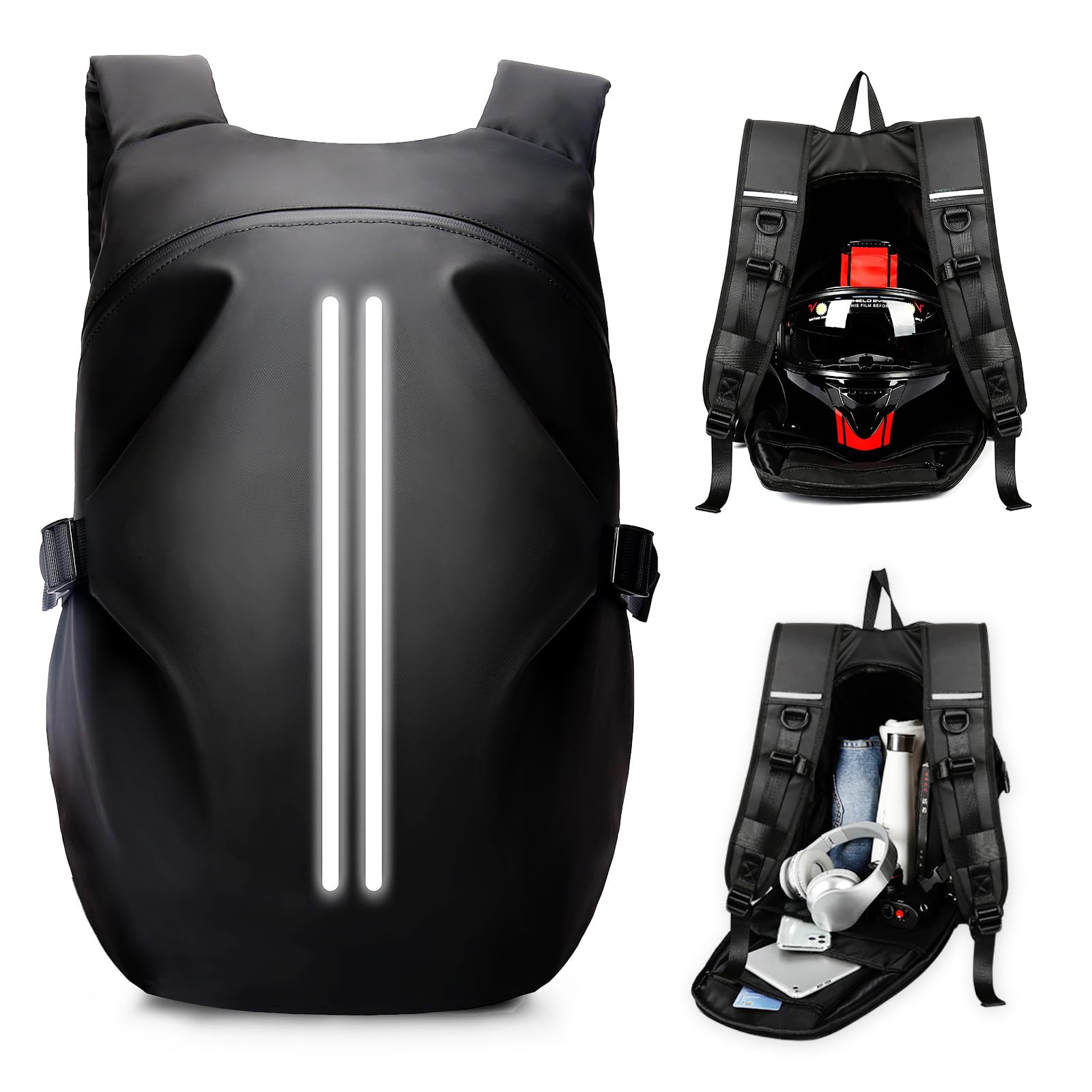 HYC00 Motorradrucksäcke für Herren, wasserdichter Helmrucksack, Motorradzubehör, Laptoptaschen, Reiserucksäcke, Schultaschen für Studenten HYC00 Motorradrucksäcke für Herren, wasserdichter Helmrucksack, Motorradzubehör, Laptoptaschen, Reiserucksäcke, Schultaschen für Studenten von HYC00