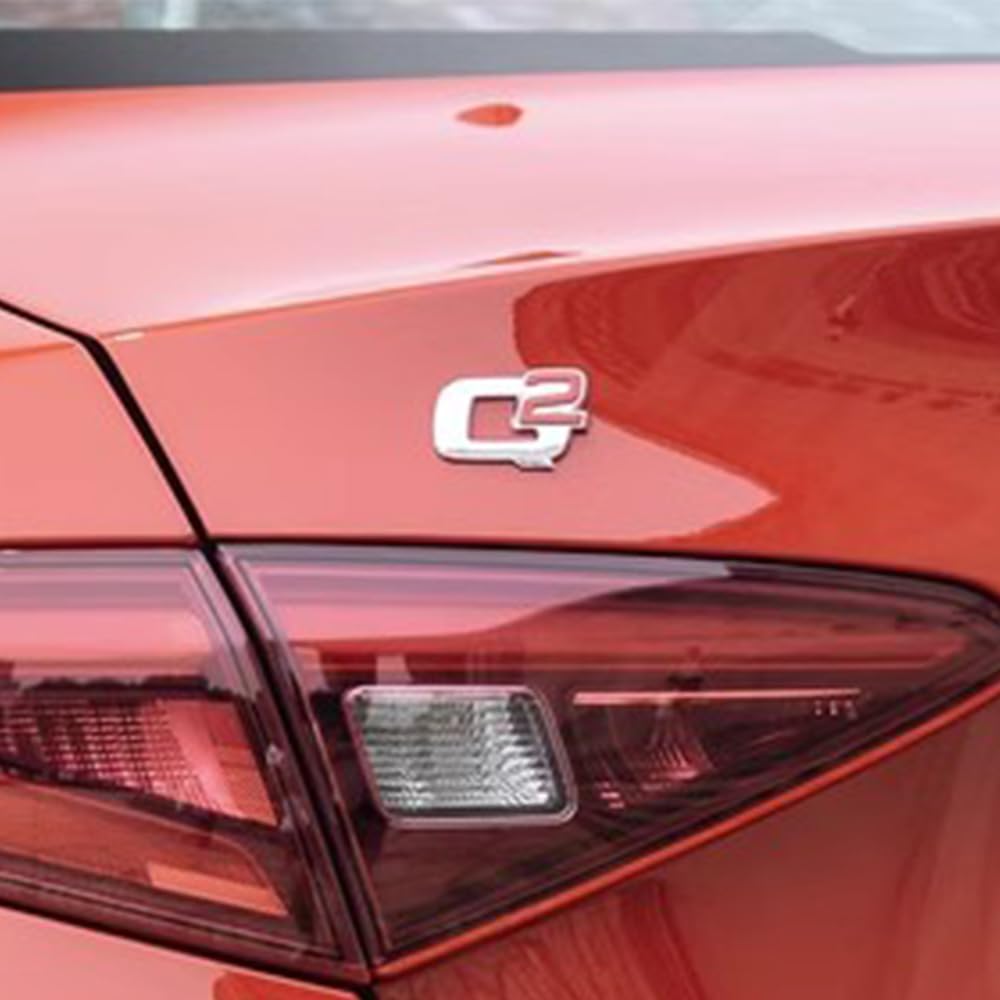 Auto Emblem Aufkleber für Alfa Romeo Q2, Heck Logo Buchstaben Karosserie Emblem Abzeichen Aufkleber Seitentür Seitenfenster Dekoration Emblem Zubehör,B von HYGGLY