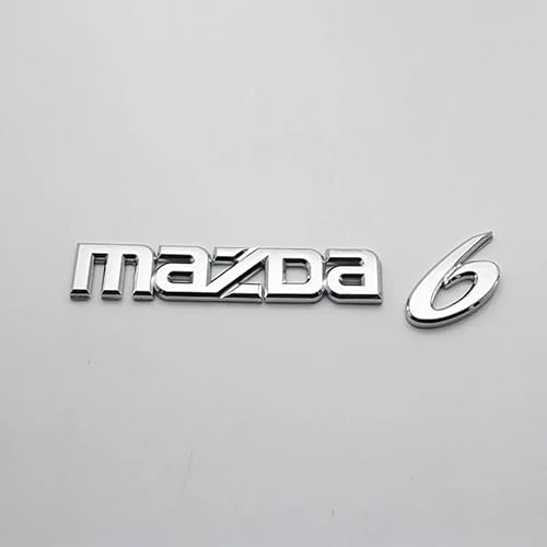 Auto Emblem Aufkleber für Mazda 3 6, Heck Logo Buchstaben Karosserie Emblem Abzeichen Aufkleber Seitentür Seitenfenster Dekoration Emblem Zubehör,Mazda6 von HYGGLY