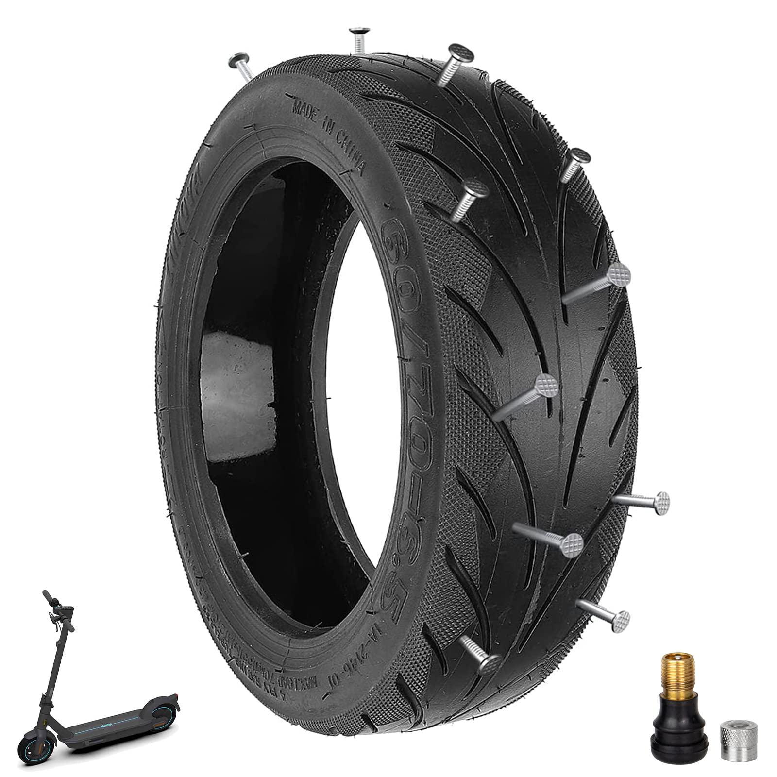 TMOM 60/70-6.5 Schlauchloser Reifen Explosionsgeschützter Vakuumreifen für Ninebot Max G30 Elektroroller Ersatzräder vorne oder hinten Selbstreparierend (1) von HYGJ