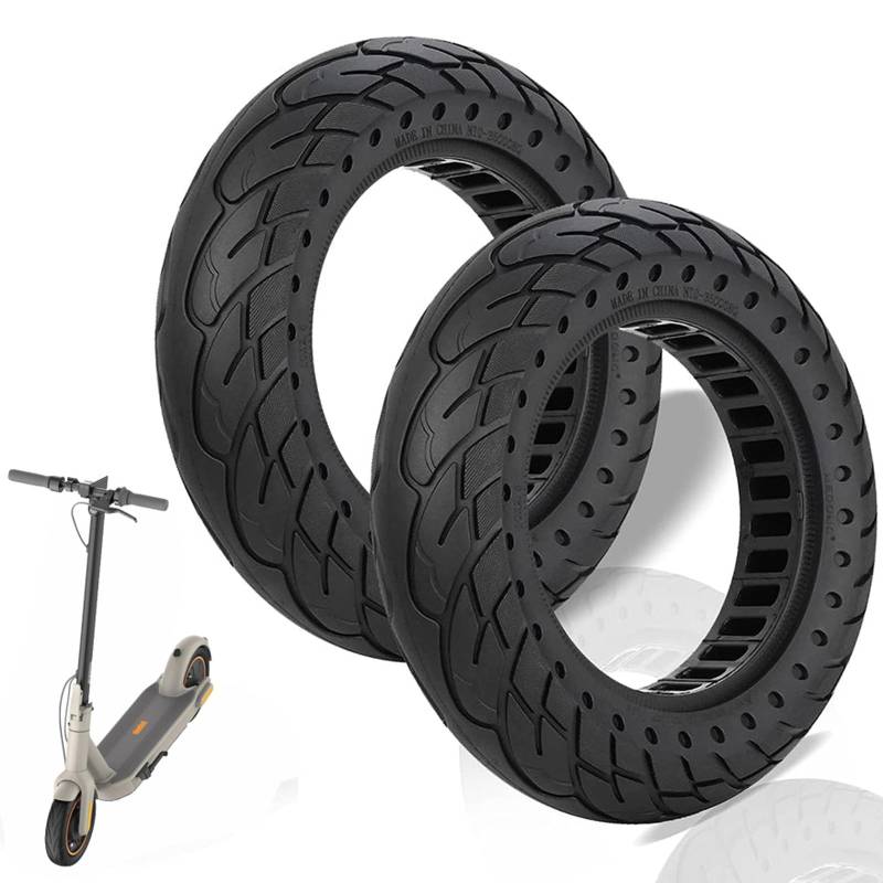 TMOM 60/70-6.5 Vollreifen Vollrad für Ninebot G30 Max Elektroroller 10 * 2.5 Ersatz Räder Bienennest Loch Solid Anti Puncture (2) von HYGJ