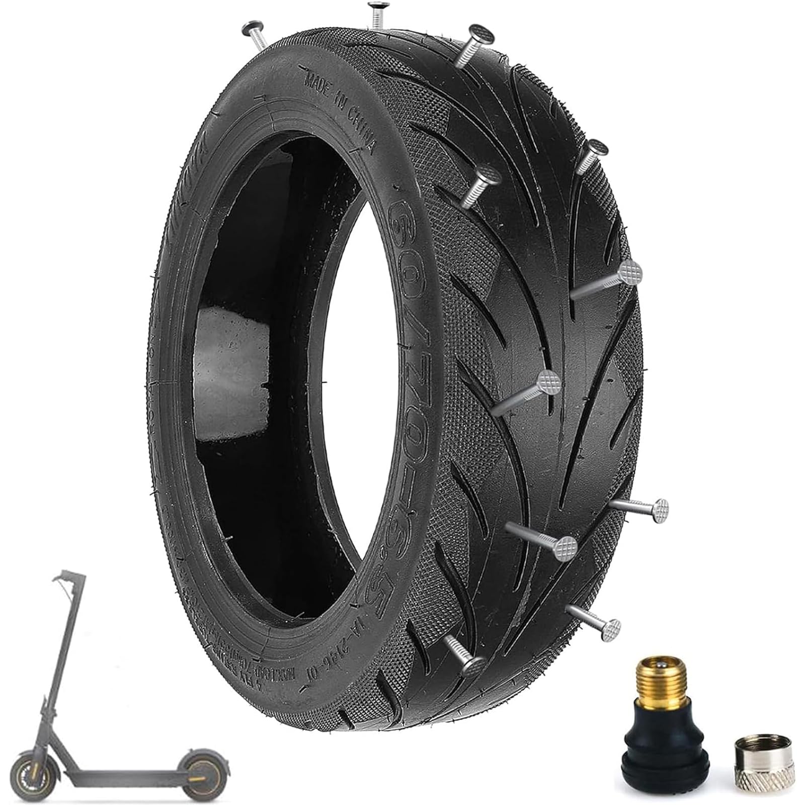 Tmom Max G30 Reifen 60/70-6.5 Tubeless Reifen Explosionsgeschützte Scooter-Reifen für Segway Ninebot Max G30/ Max G30D Roller Selbstreparierender Reifen Verschleißfeste Ersatzreifen (1pcs) von HYGJ