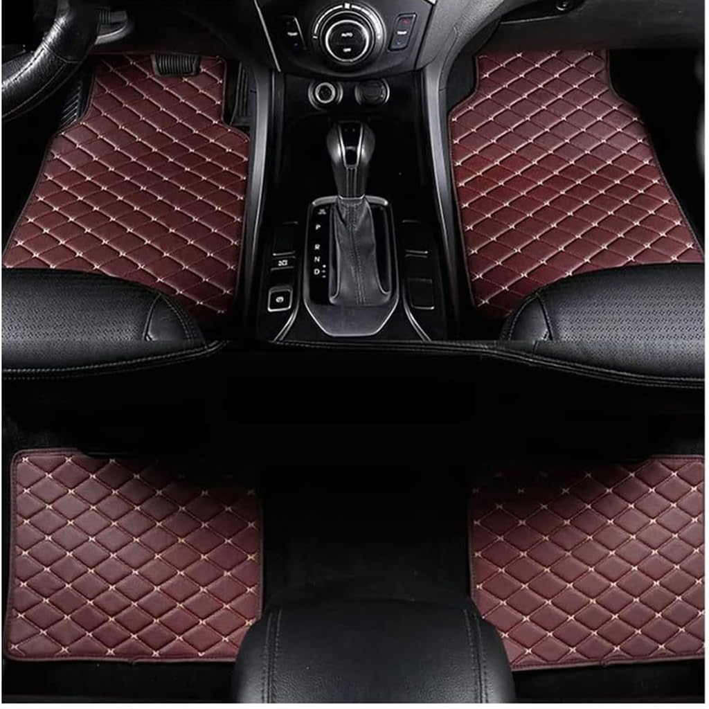 Auto FußMatten Passend für Seat e-Hybrid 2021 2022 2023 2024 2025, Leder Bodenmatte ZubehöR, wasserdichte rutschfeste Allwetter Fussmatten,Red Style Auto FußMatten Passend für Seat e-Hybrid 2021 2022 2023 2024 2025, Leder Bodenmatte ZubehöR, wasserdichte rutschfeste Allwetter Fussmatten,Red Style von HYLGY