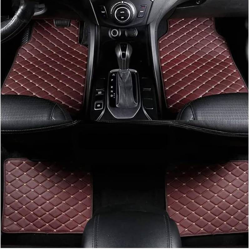Auto FußMatten Passend für Seat e-Hybrid 2021 2022 2023 2024 2025, Leder Bodenmatte ZubehöR, wasserdichte rutschfeste Allwetter Fussmatten,Red Style von HYLGY