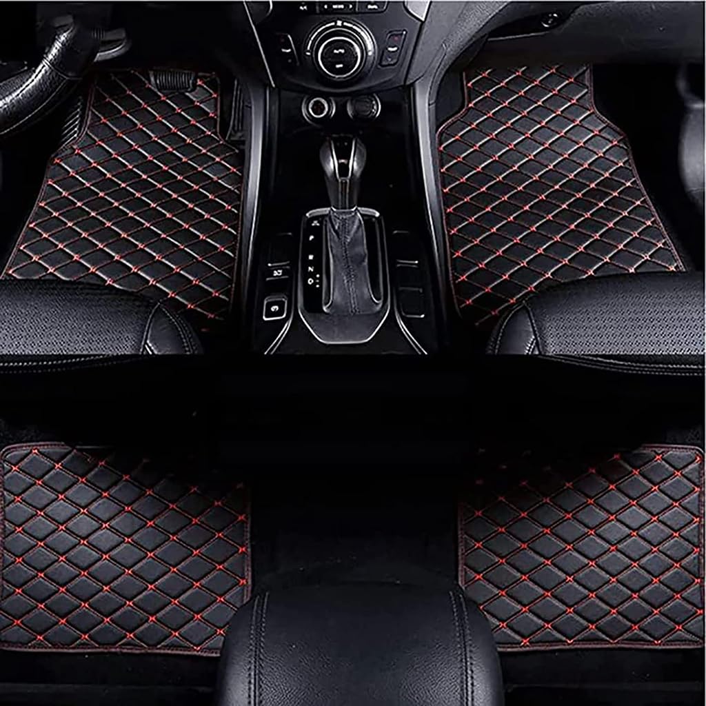 Auto FußMatten Passend für Toyota Harrier UX80 2020 2021 2022 2023 2024 2025, Leder Bodenmatte ZubehöR, wasserdichte rutschfeste Allwetter Fussmatten,Black Red Auto FußMatten Passend für Toyota Harrier UX80 2020 2021 2022 2023 2024 2025, Leder Bodenmatte ZubehöR, wasserdichte rutschfeste Allwetter Fussmatten,Black Red von HYLGY