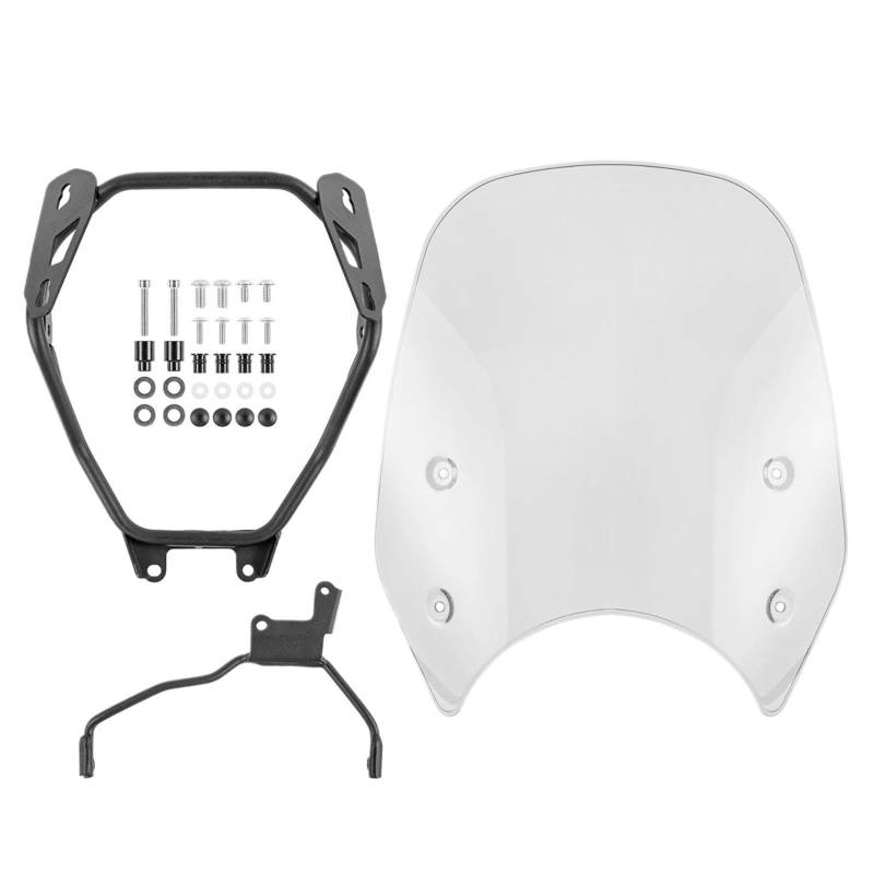 HYPERICIN Motorrad Windschild Spoiler Motorrad Windschutzscheibe Windschutzscheibe Frontscheibe Luftstromabweiser Visier Für GB350S 2023 2024 Windschutzscheibe ZubehöR(Clear) von HYPERICIN