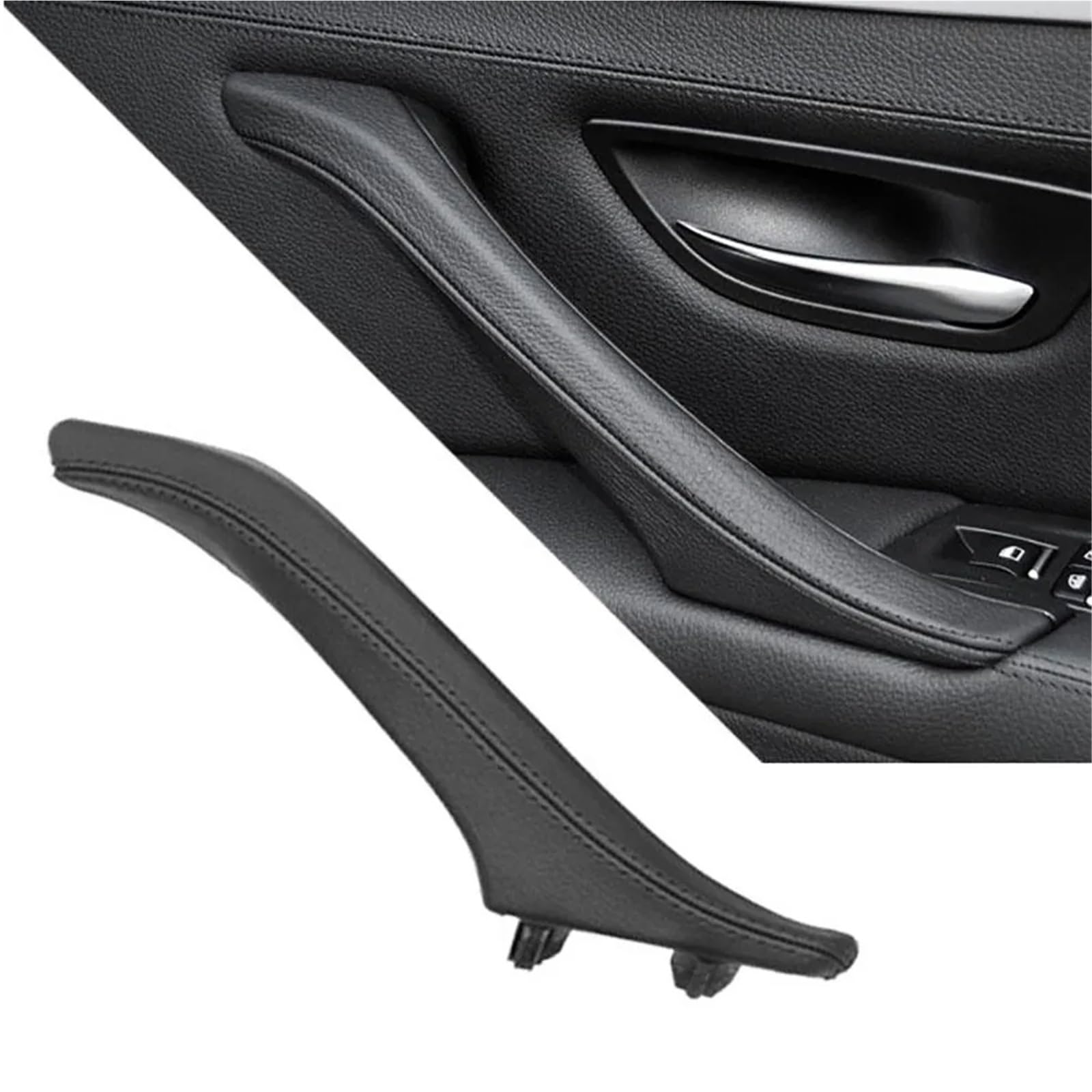 Auto-Innentürgriff Für 5 Series Für F10 Für F11 Für F18 520i 523i 525i 528i LHD RHD Autoinnenraum Beifahrertür Leder-Zuggriffbaugruppe Ersatz Türgriffe Innentürgriffe(Right Black) von HYQHYX
