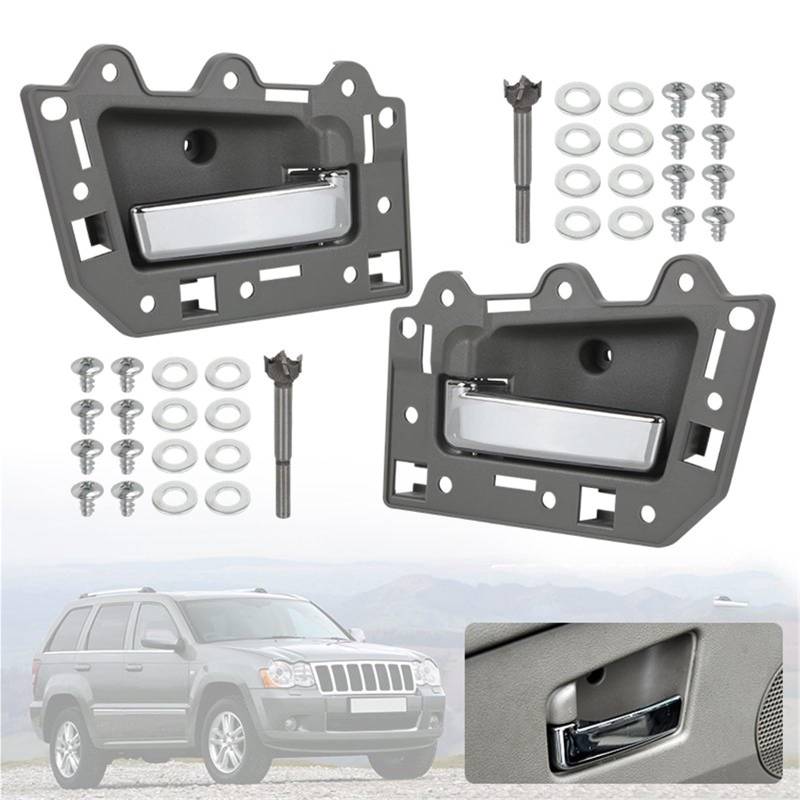 Auto-Innentürgriff Für Jeep Für Grand Für Cherokee 2005 2006 2007 2008 2009 2010 2011 Auto Innen Tür Griff 1JV461J3AA 1JV471J3AA 5HR421J3AK 5HR411J3AK Türgriffe Innentürgriffe(2xChrome Front Pair) von HYQHYX
