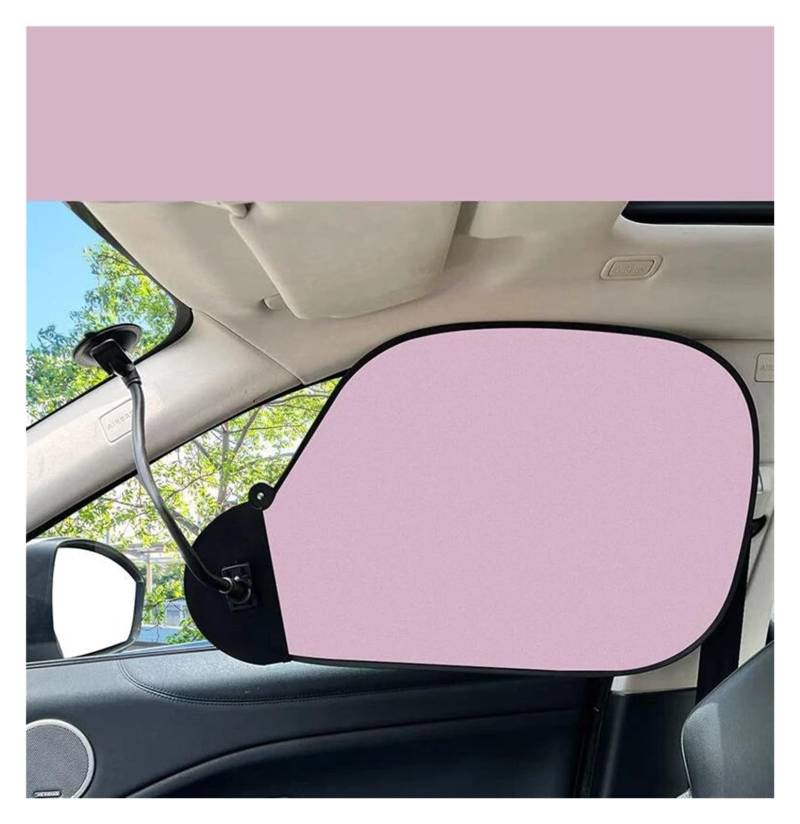 Auto Sichtschutz Fenster Flexibler Sonnenschutz In Blattform Für Autofenster Mit Verstellbarer Halterung, Sonnenschutz Für Die Windschutzscheibe des Autos Überall Einsetzbar Sonnenblende(Light pink) von HYQHYX
