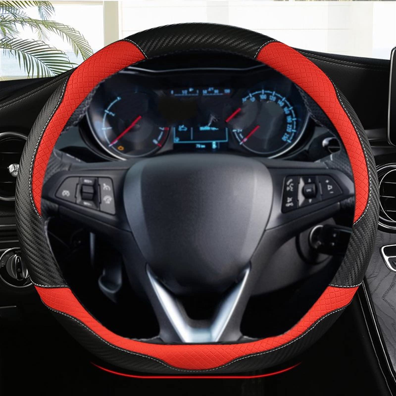 Lenkradschutz Auto-Lenkradabdeckung D-Form für Opel für Astra 2015 2016-2021 für Corsa für Combo für Mokka 2018-2021 für Grandland X für Insignia CT 2017-2022 Auto Lenkradbezug (Farbe : 4) von HYQHYX