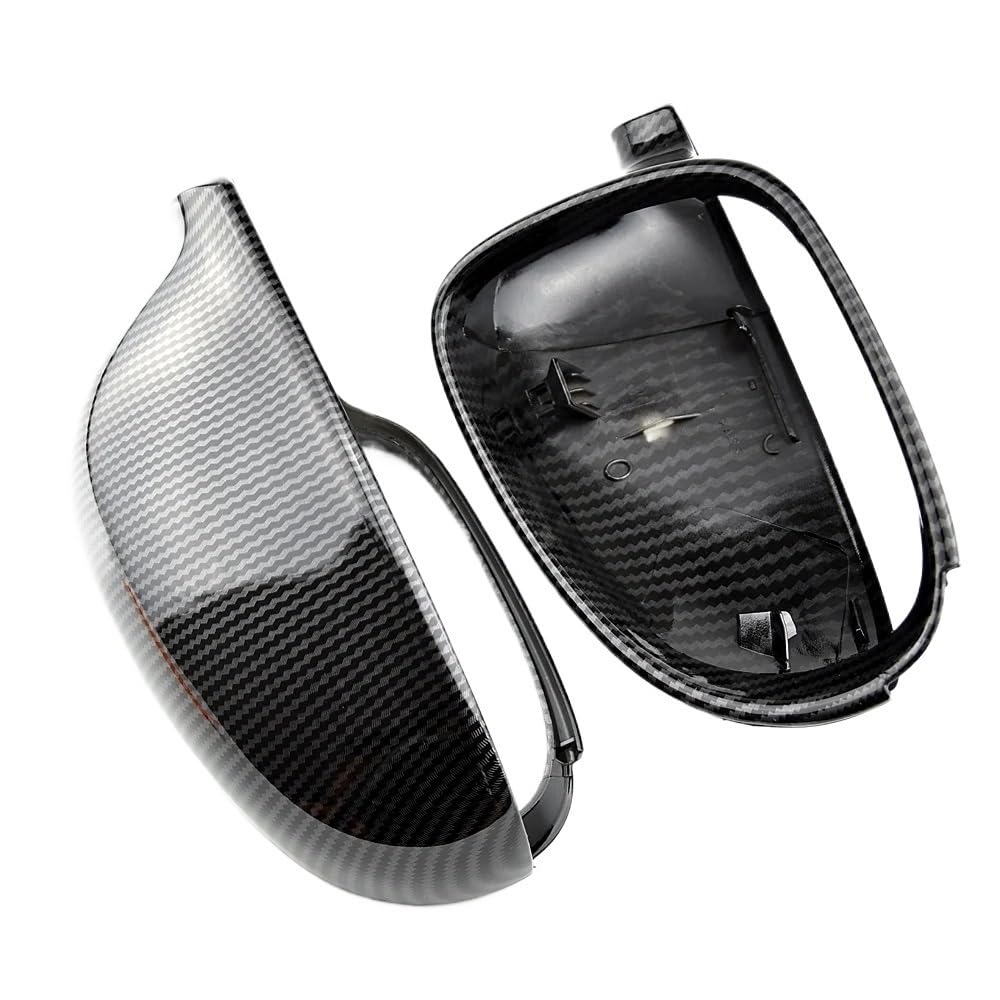 Spiegelkappe Carbon Faser Auto Seite Spiegel Abdeckungen Für VW Für Golf 5 R32 Für GTI Für Standard 2001-2013 Rückspiegel Abdeckungen Kappen Rückspiegel Spiegelkappen(Farbe:Kohlefaser) von HYQHYX