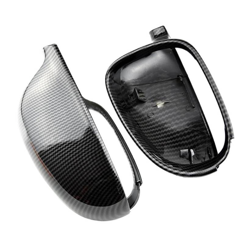 Spiegelkappe Carbon Faser Auto Seite Spiegel Abdeckungen Für VW Für Golf 5 R32 Für GTI Für Standard 2001-2013 Rückspiegel Abdeckungen Kappen Rückspiegel Spiegelkappen(Farbe:Kohlefaser) von HYQHYX