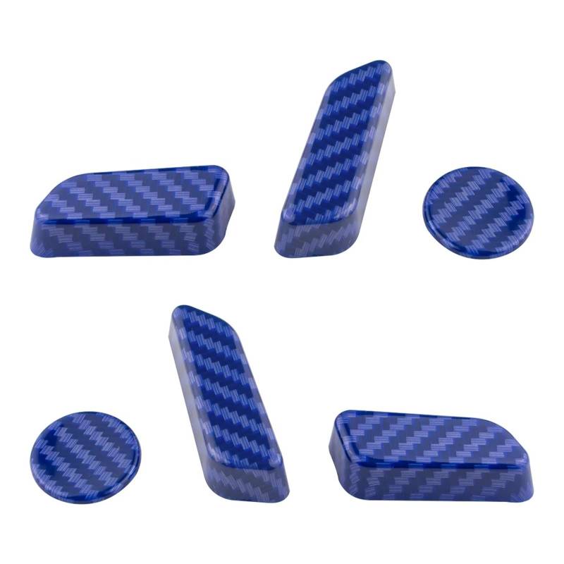 Zubehör Innenraum Autositz Knopfabdeckung Für Tesla Für Modell 3 Modell3 2016–2022 Sitzverstellungsknopf Aufkleberkappe 6 Teiliges Dekoratives Zubehör Interieur Zubehör(Carbon Fiber Blue) von HYQHYX